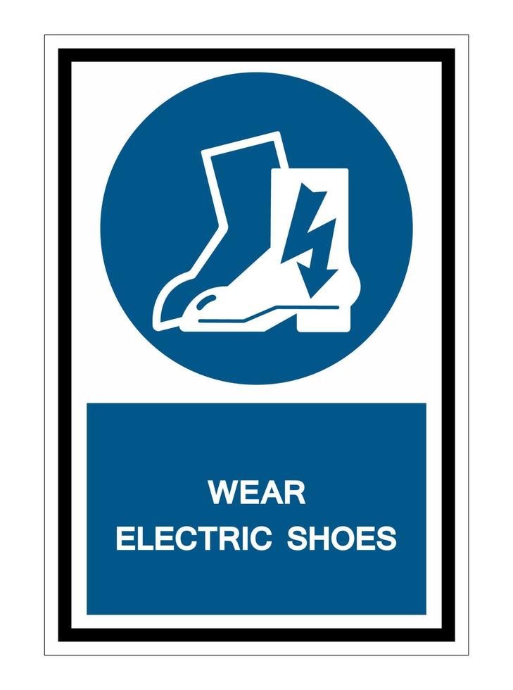 símbolo usar zapatos eléctricos firmar aislar sobre fondo blanco, ilustración vectorial eps.10 vector