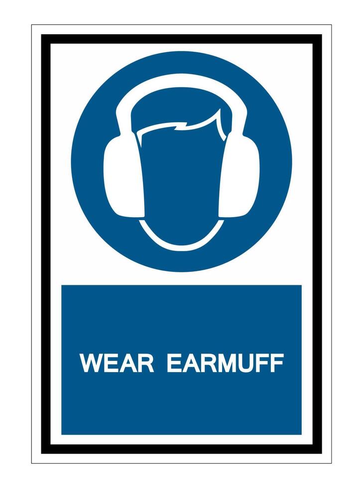 Symbol Wear Ear muff sign Isolate On White Background,Vector Illustration EPS.10 vector