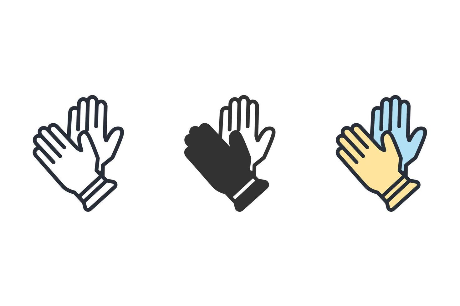 iconos de guantes símbolo elementos vectoriales para web infográfico vector