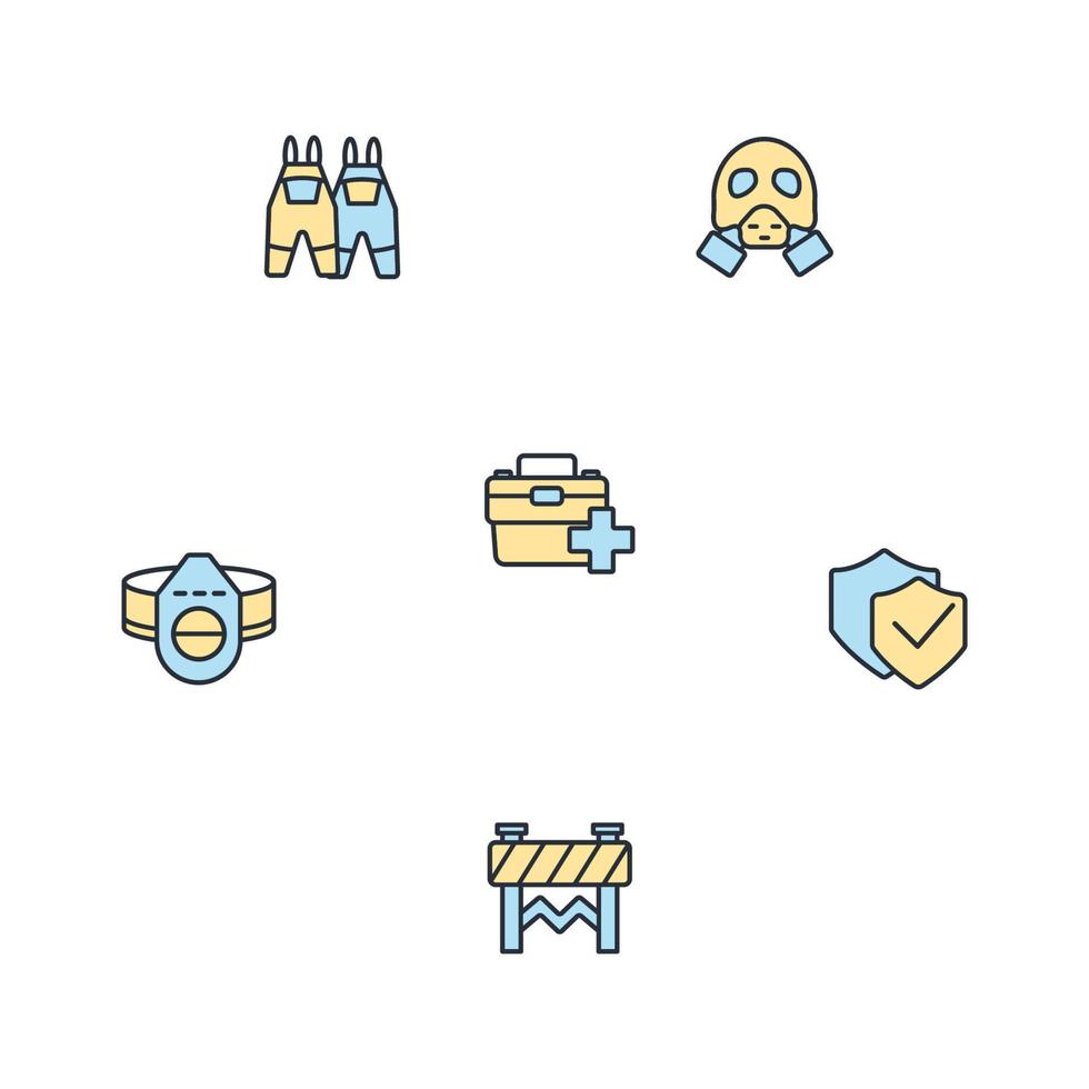 work safety icons set . work safety pack symbol vector elements for infographic web