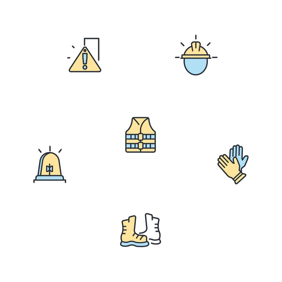 work safety icons set . work safety pack symbol vector elements for infographic web