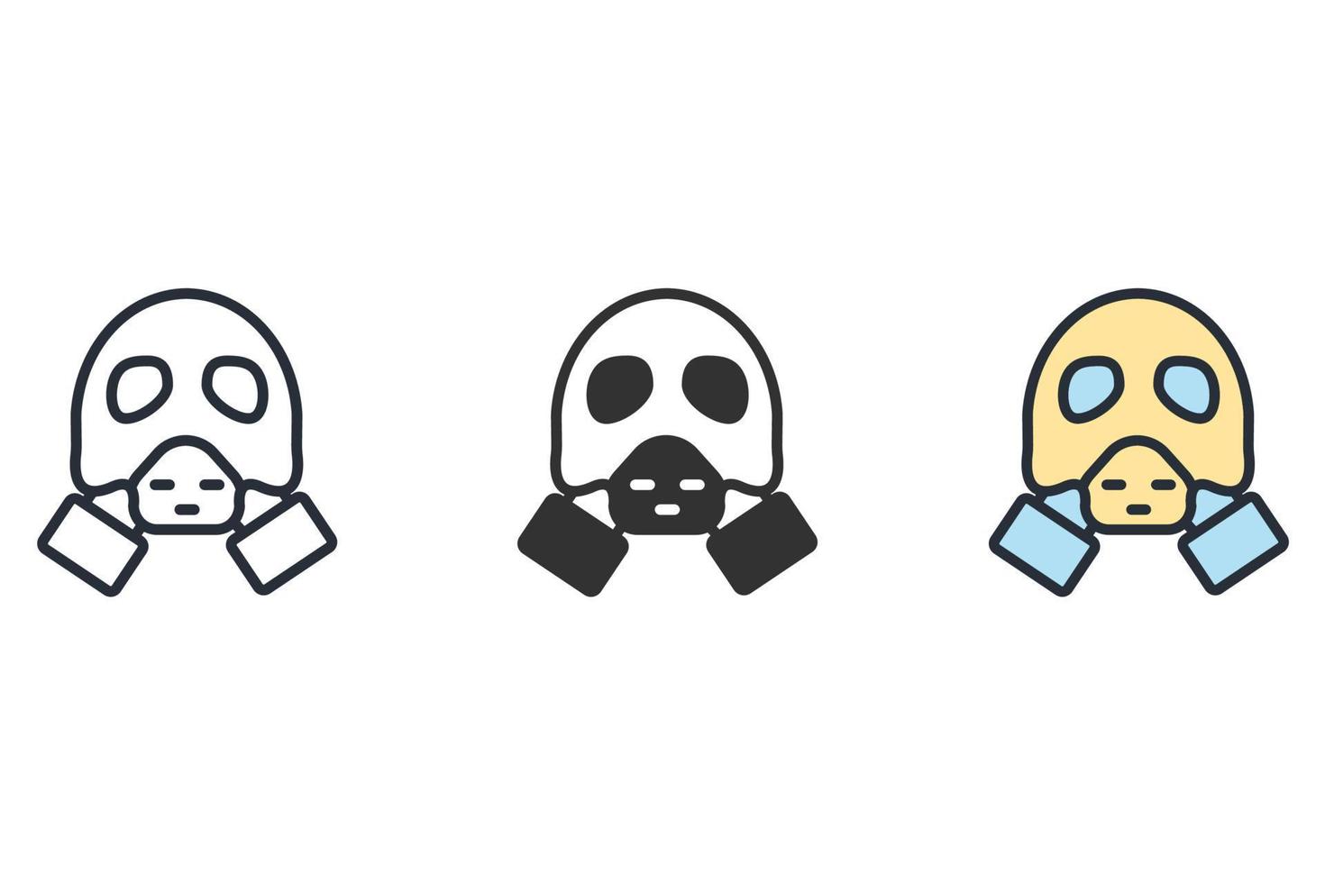 Gas mask icons  symbol vector elements for infographic web