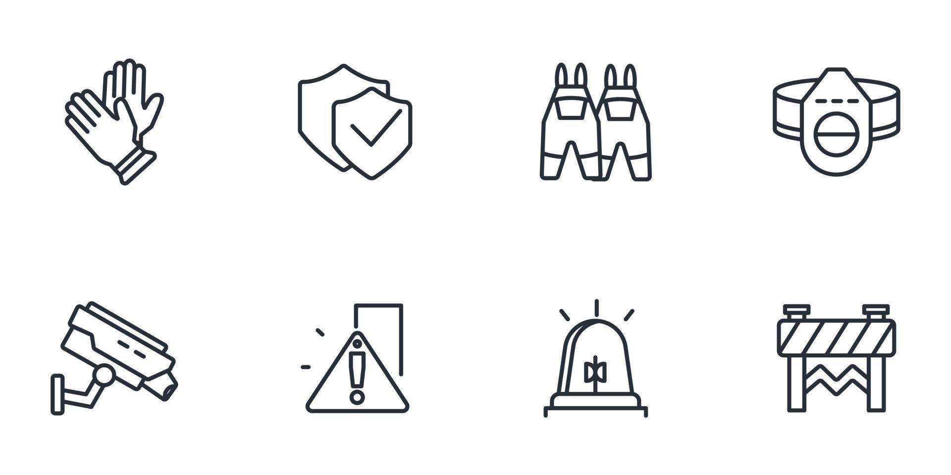 work safety icons set . work safety pack symbol vector elements for infographic web