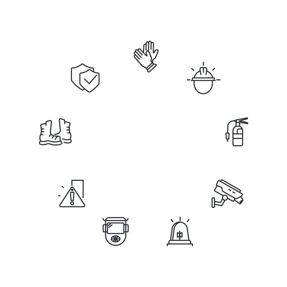 work safety icons set . work safety pack symbol vector elements for infographic web