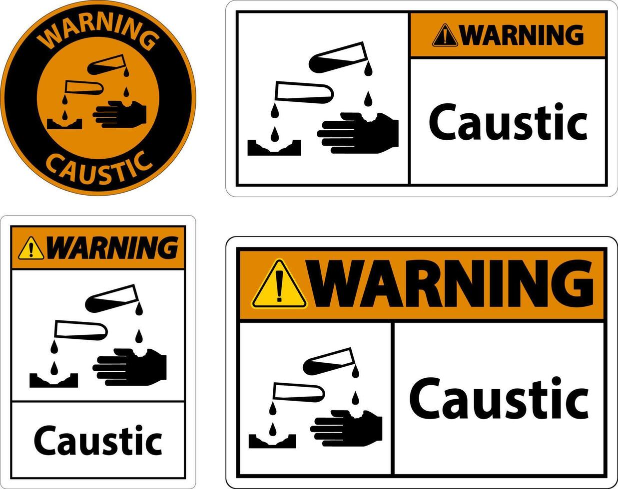Warning Caustic Symbol Sign On White Background vector