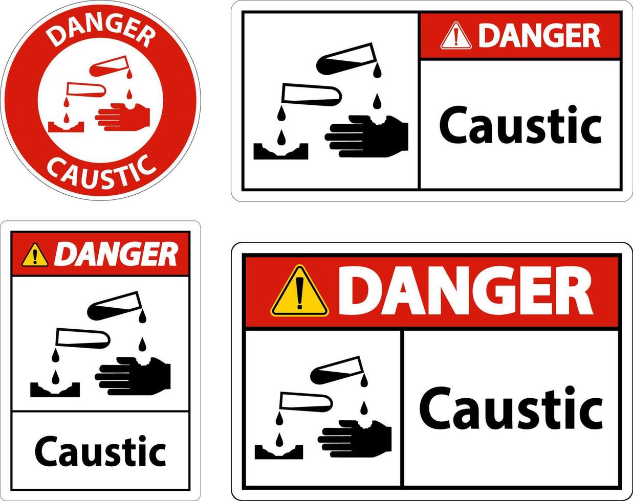 Danger Caustic Symbol Sign On White Background vector