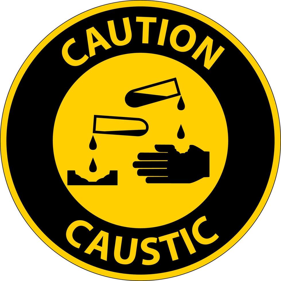 Caution Caustic Symbol Sign On White Background vector