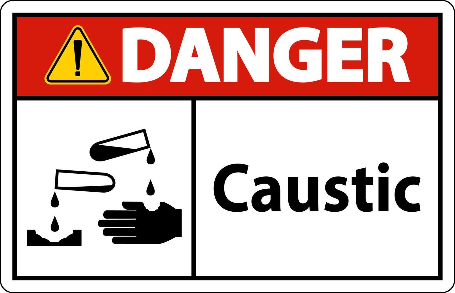 Danger Caustic Symbol Sign On White Background vector