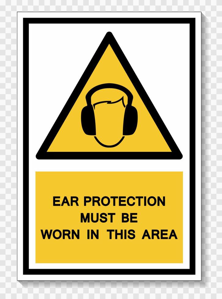 Ear Protection Must Be Worn In This Area Symbol Sign Isolate on White Background,Vector Illustration EPS.10 vector