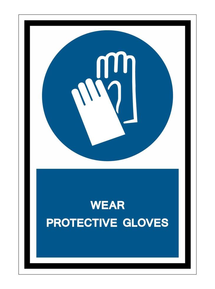 Wear Protective Gloves Symbol Sign Isolate on White Background,Vector Illustration EPS.10 vector