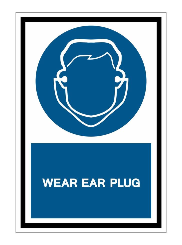 Symbol Wear Ear Plug Sign Isolate On White Background,Vector
