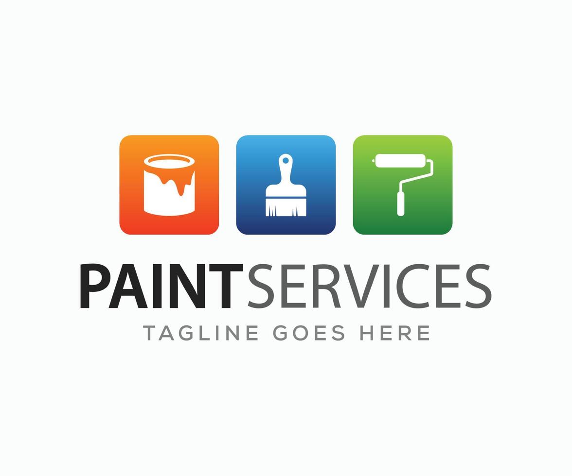 Paint Logo Design Vector Template. Painter Logo Design