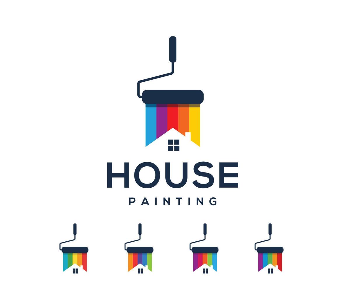 House Painting Logo Design Vector Template