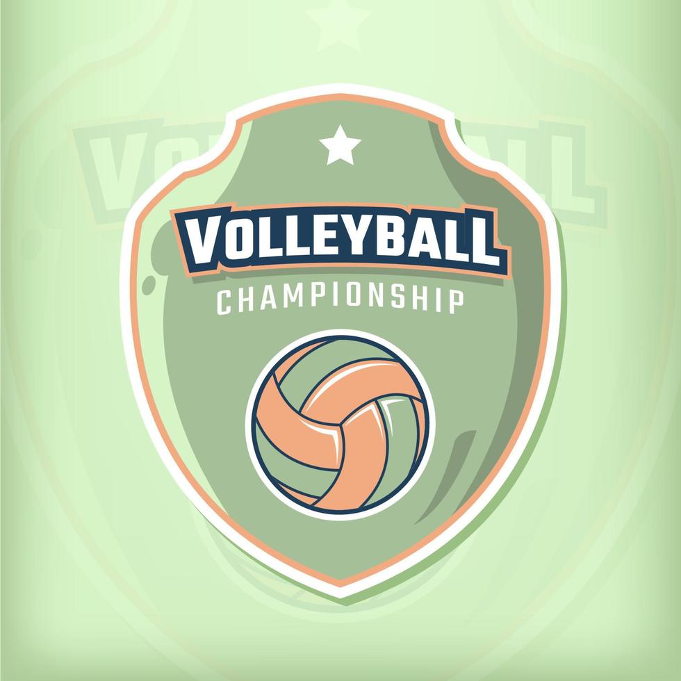 impresionante etiqueta, emblema o logotipo de voleibol vector