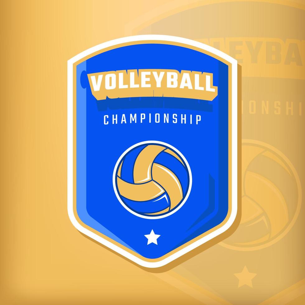 Volleyball badge for tournament or championship vector