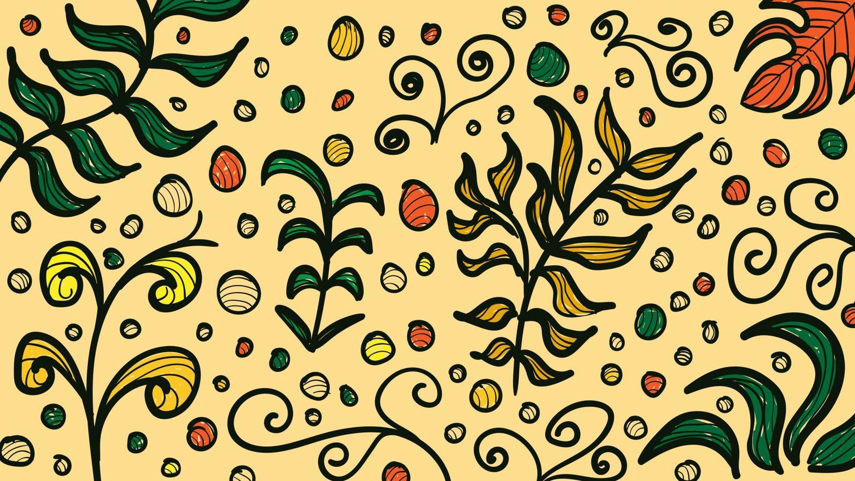 fondo abstracto mínimo dibujado a mano, floral, diseño de elementos, cálido, hygge vector