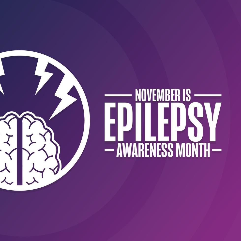 November is Epilepsy Awareness Month. Holiday concept. Template for background, banner, card, poster with text inscription. Vector EPS10 illustration.