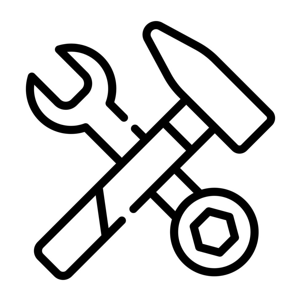 Easy to use line icon of engineering tools vector