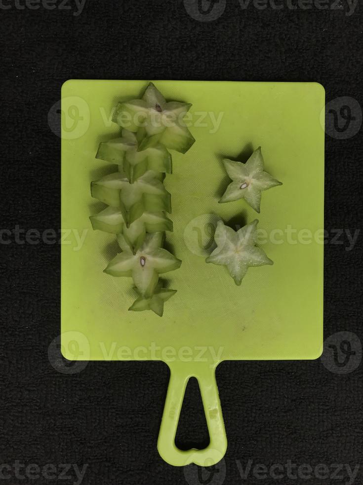 Green star fruit slices photo