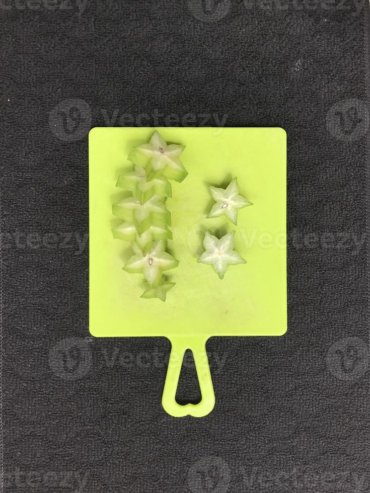 Green star fruit slices photo