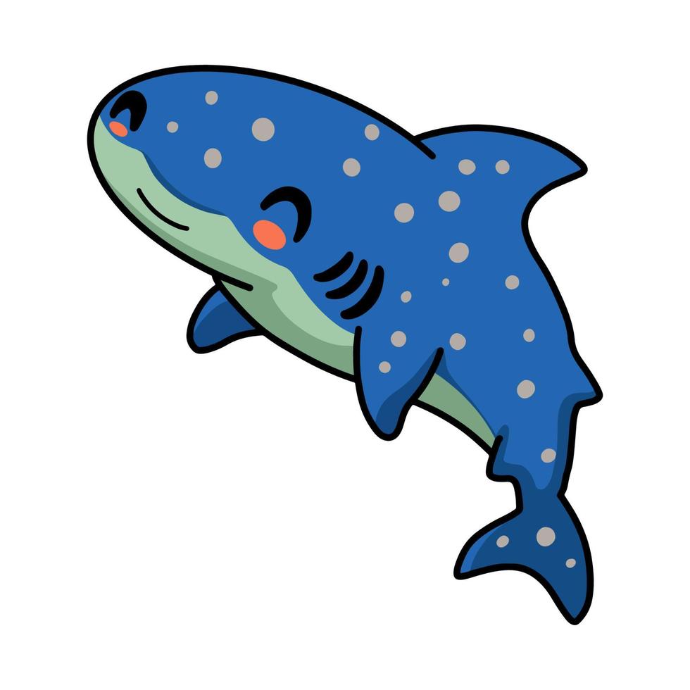 Cute whale shark cartoon jumping vector