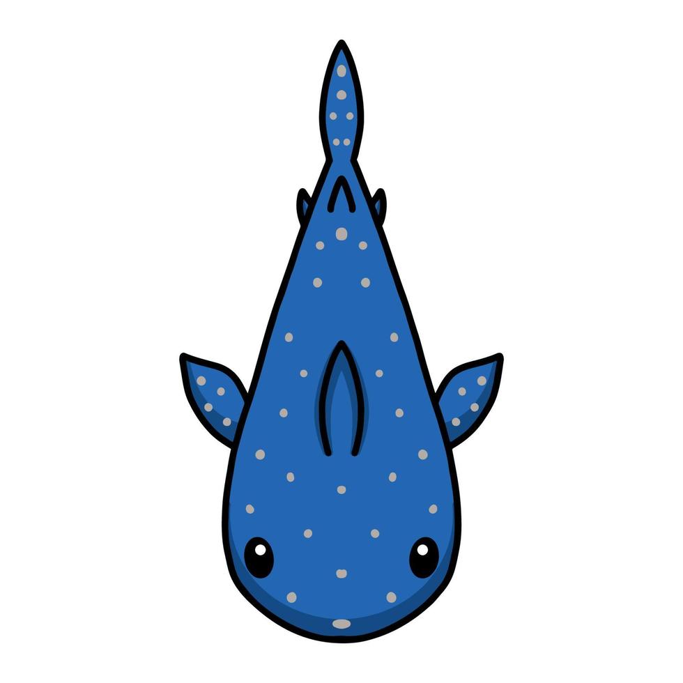 linda caricatura de tiburón ballena nadando vector