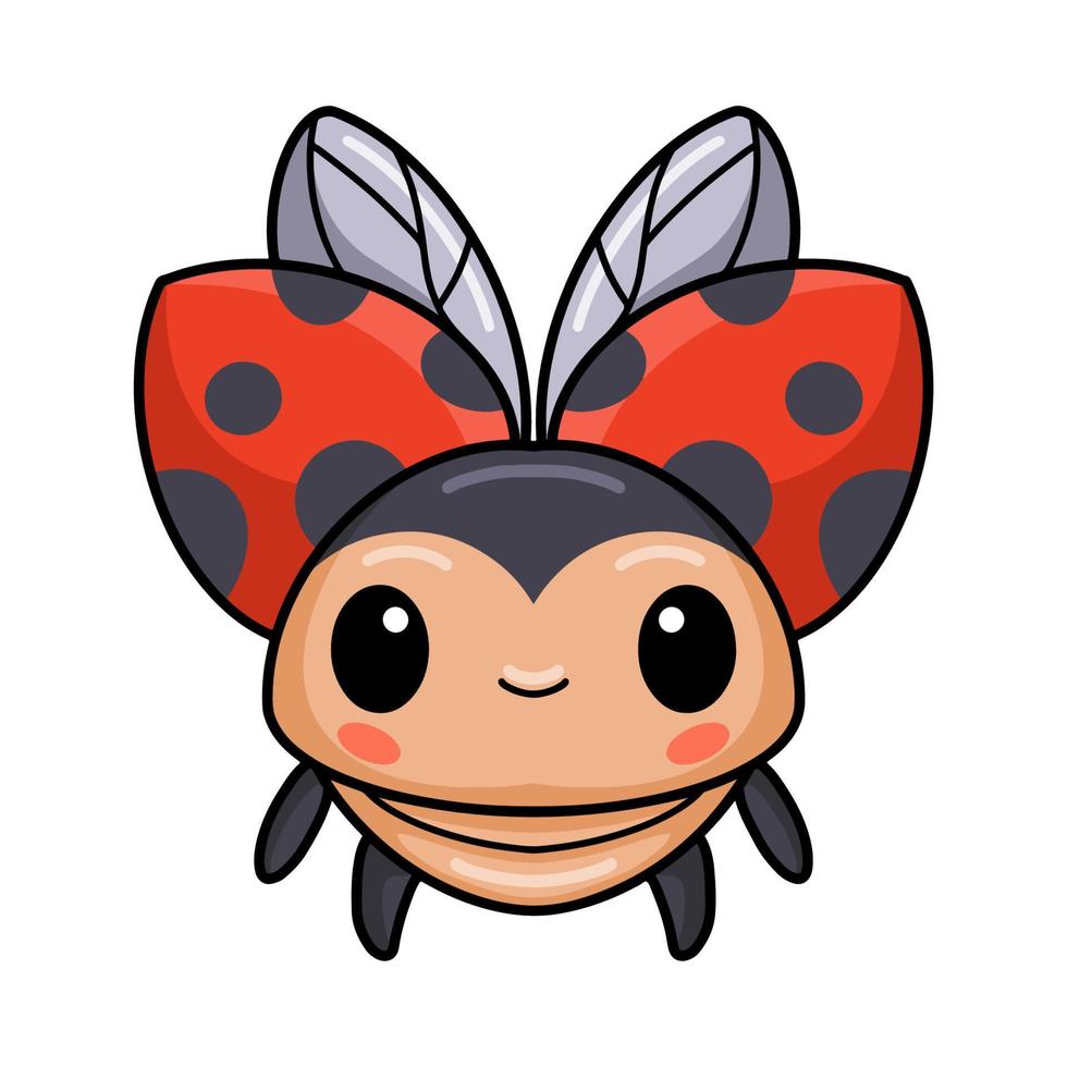 Cute little ladybug cartoon posing vector