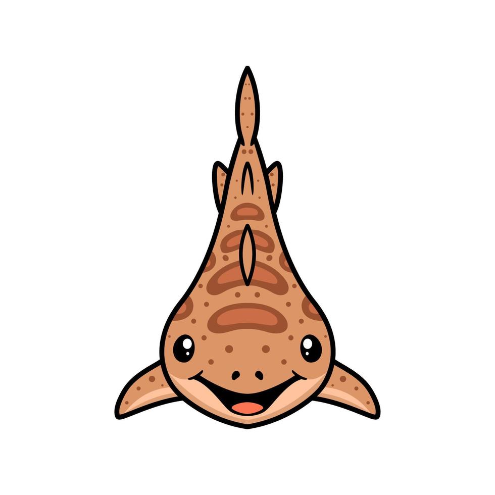 lindo tiburón tigre dibujos animados nadando vector