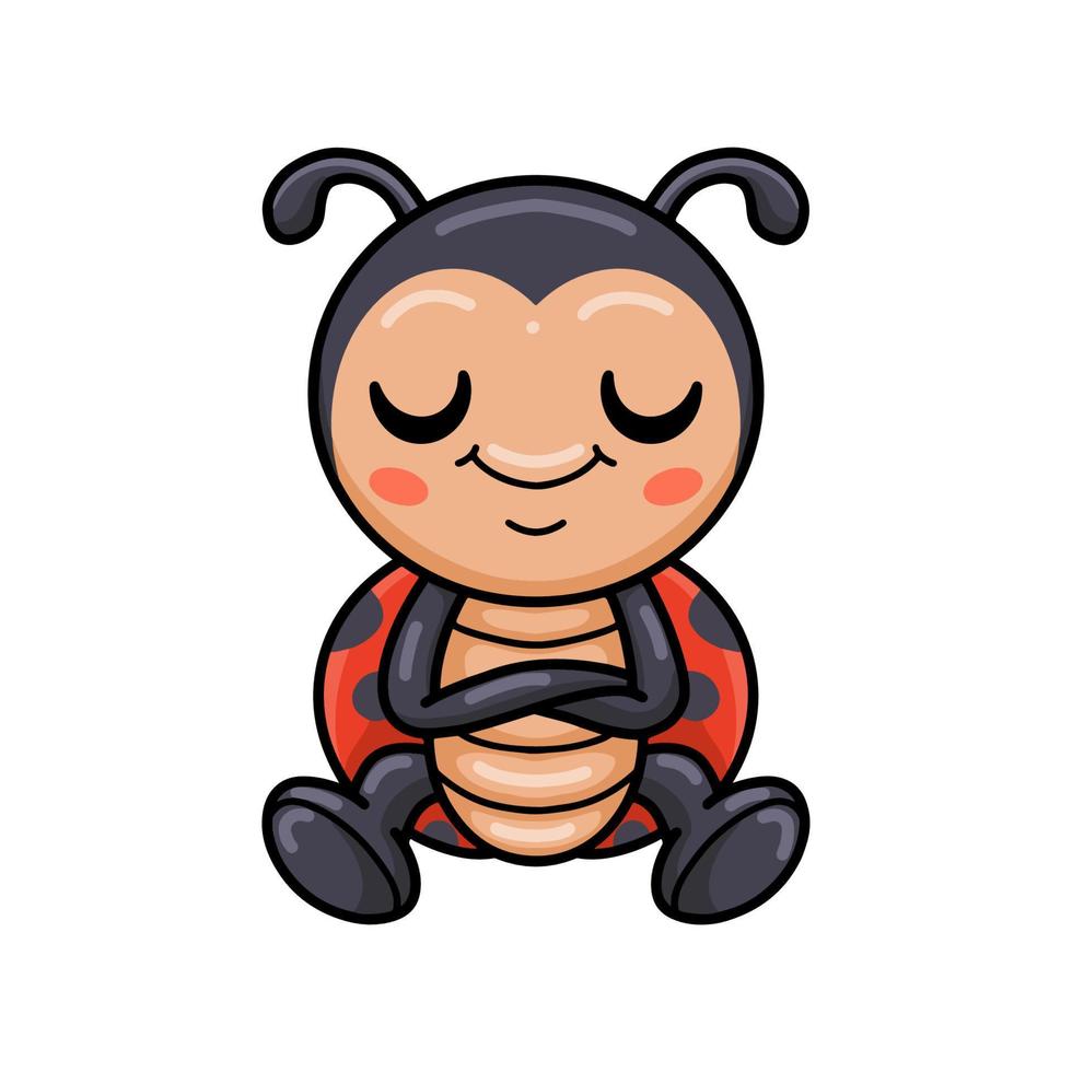 Cute little ladybug cartoon sitting vector
