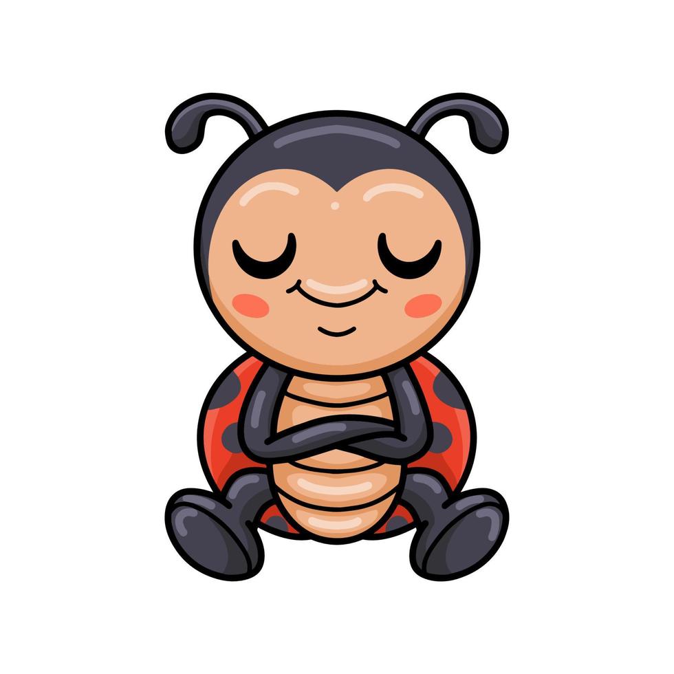 Cute little ladybug cartoon sitting 12710429 Vector Art at Vecteezy