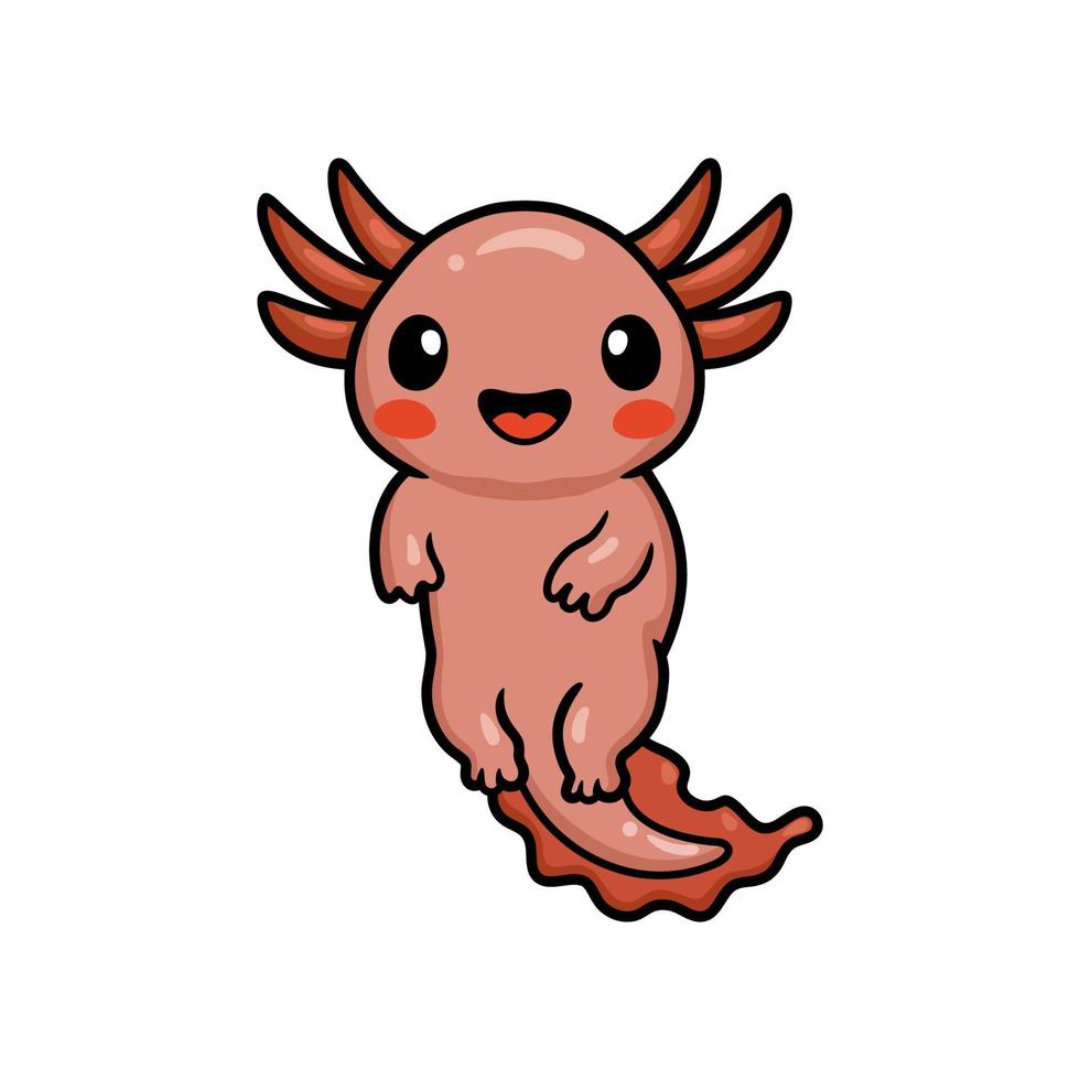 Cute axolotl cartoon vector illustration