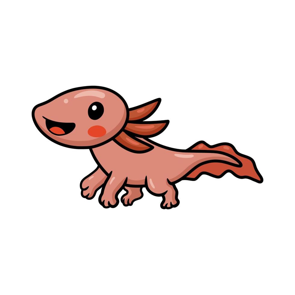 Cute axolotl cartoon vector illustration