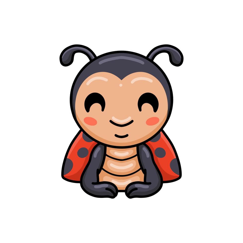 Cute little ladybug cartoon lying down vector
