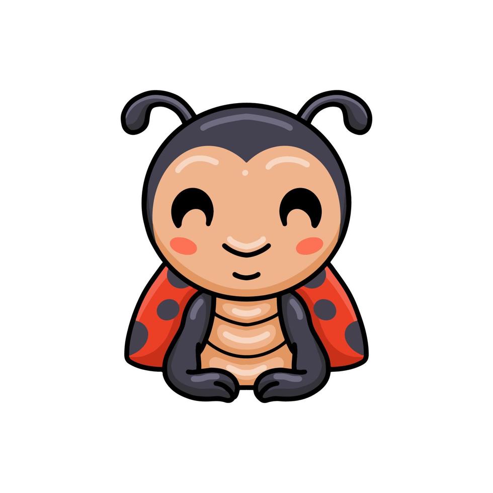 Cute little ladybug cartoon lying down vector