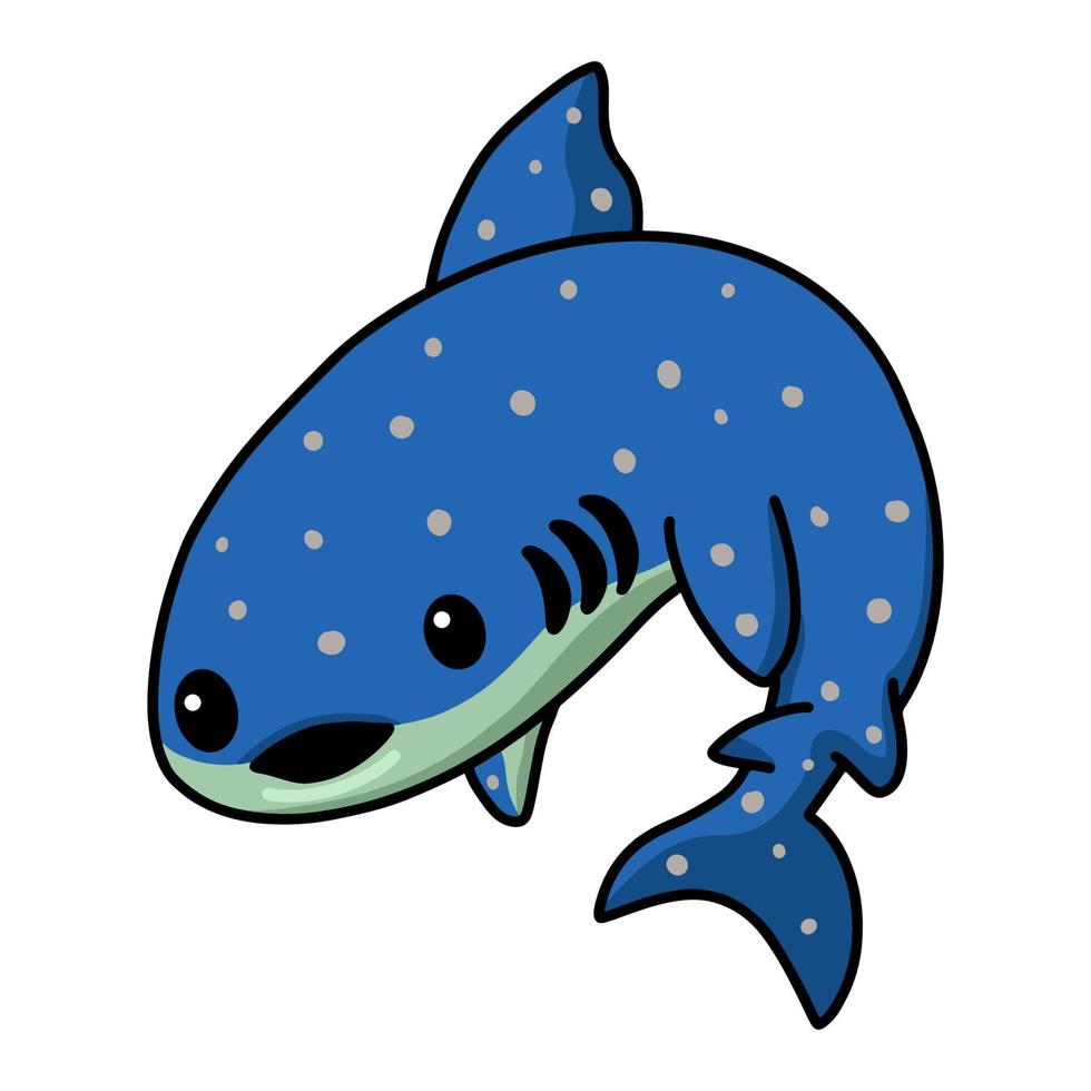 Cute whale shark cartoon jumping vector