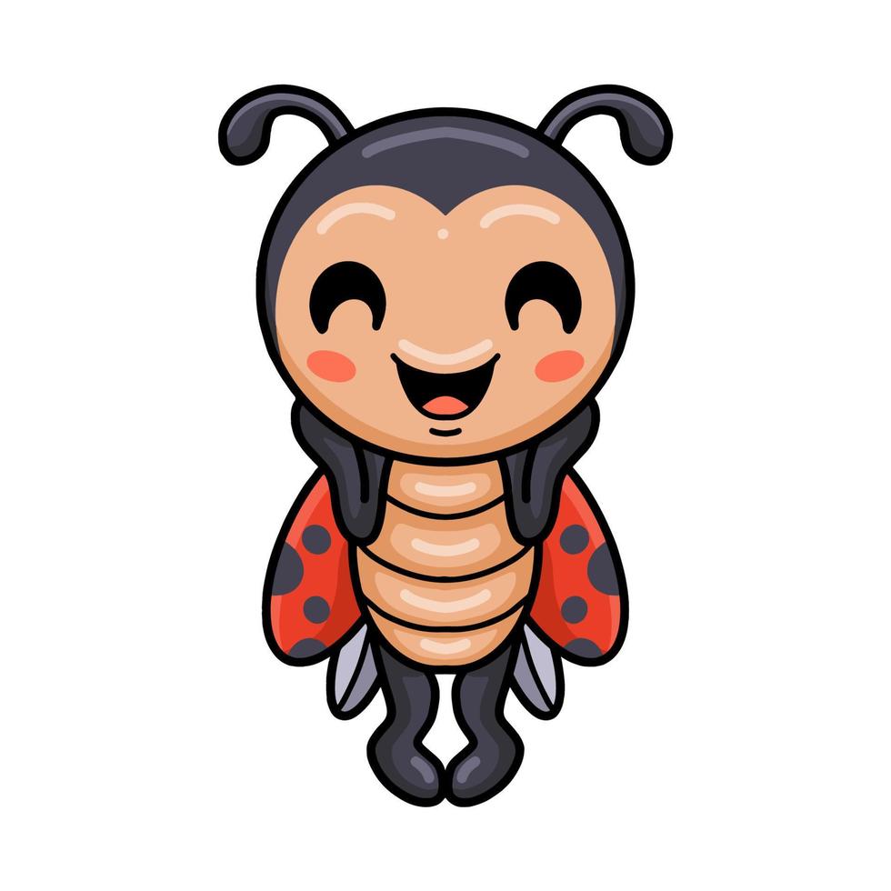 Cute little ladybug cartoon standing vector