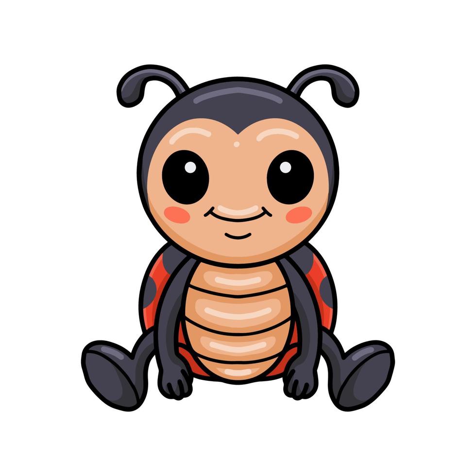 Cute little ladybug cartoon sitting 12710528 Vector Art at Vecteezy