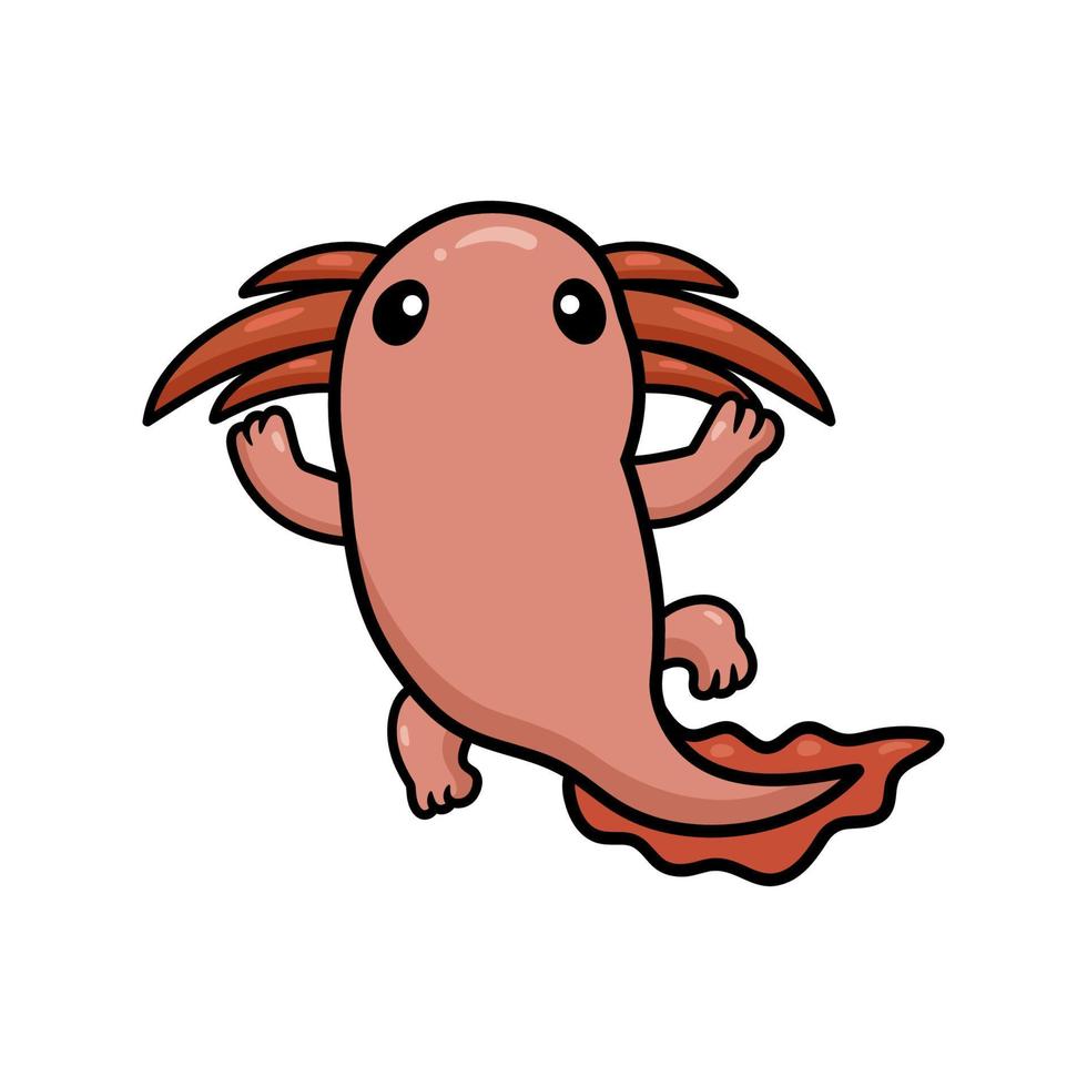 Cute axolotl cartoon vector illustration