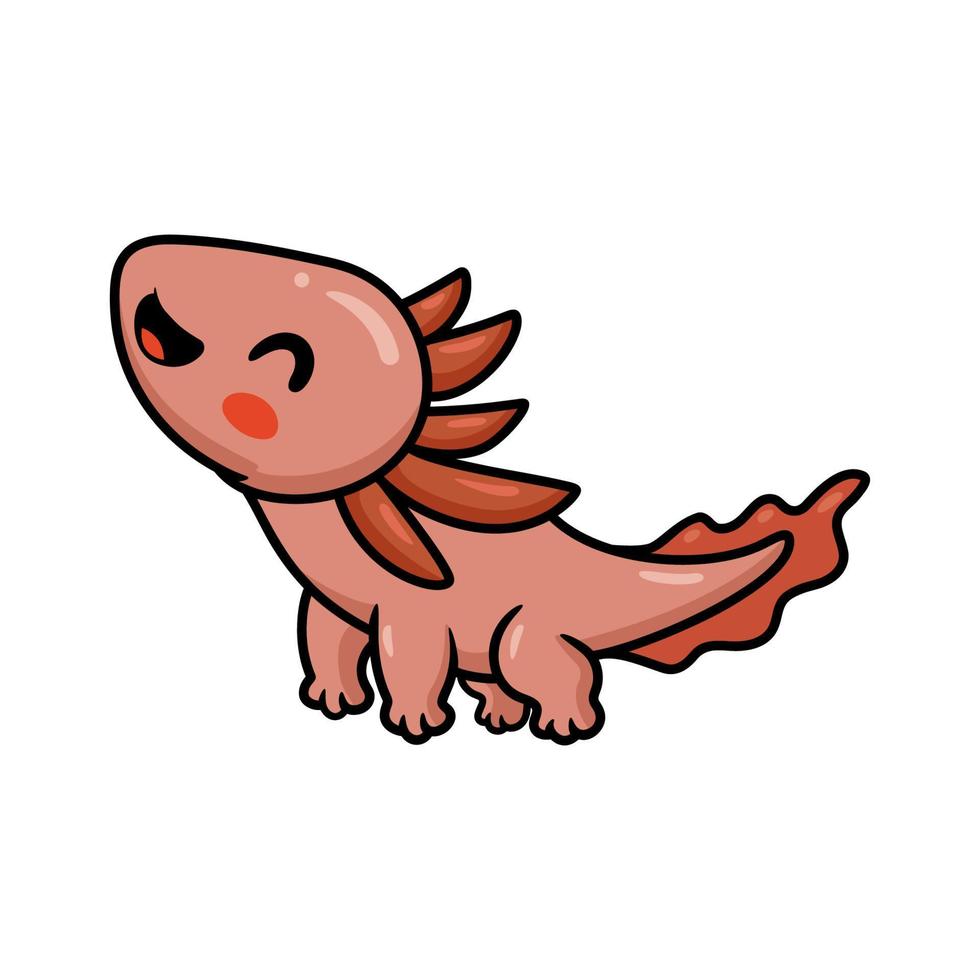 Cute axolotl cartoon vector illustration