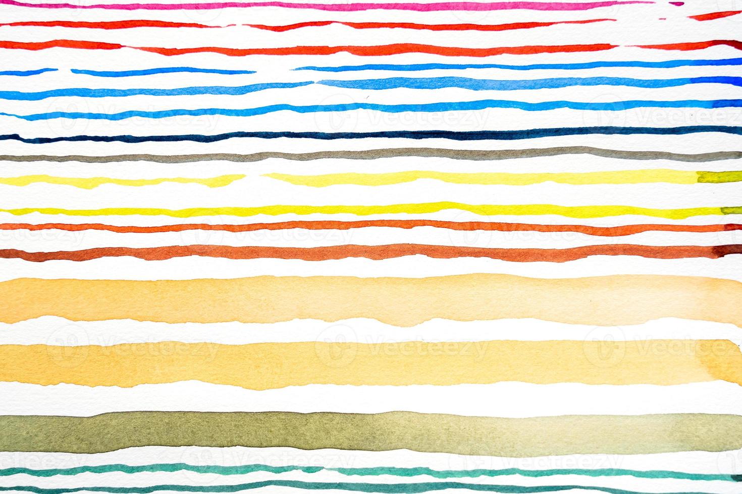 Abstract watercolor lines pattern background. Colorful watercolor painted brush strokes on white. photo