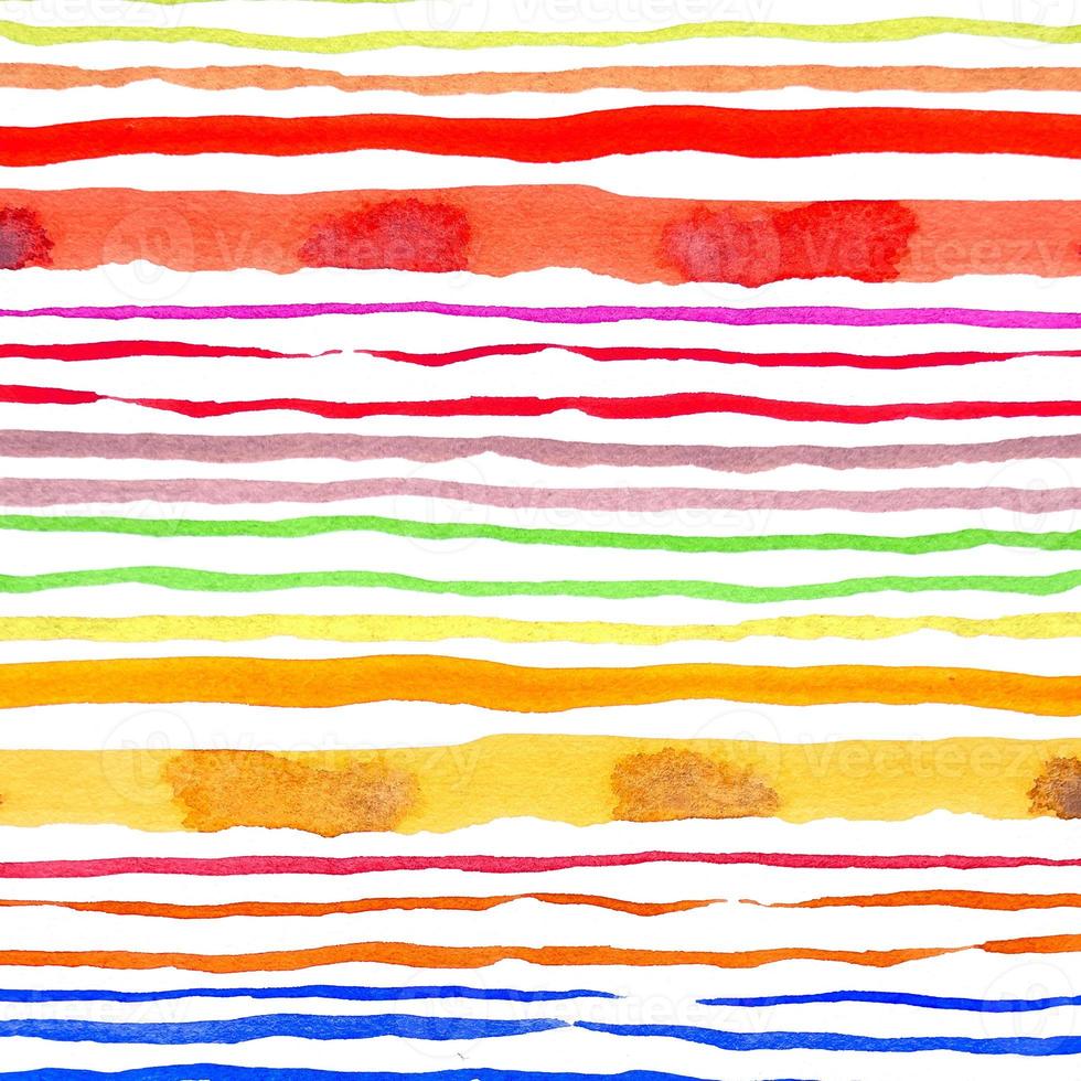 Abstract watercolor lines pattern background. Colorful watercolor painted brush strokes on white. photo