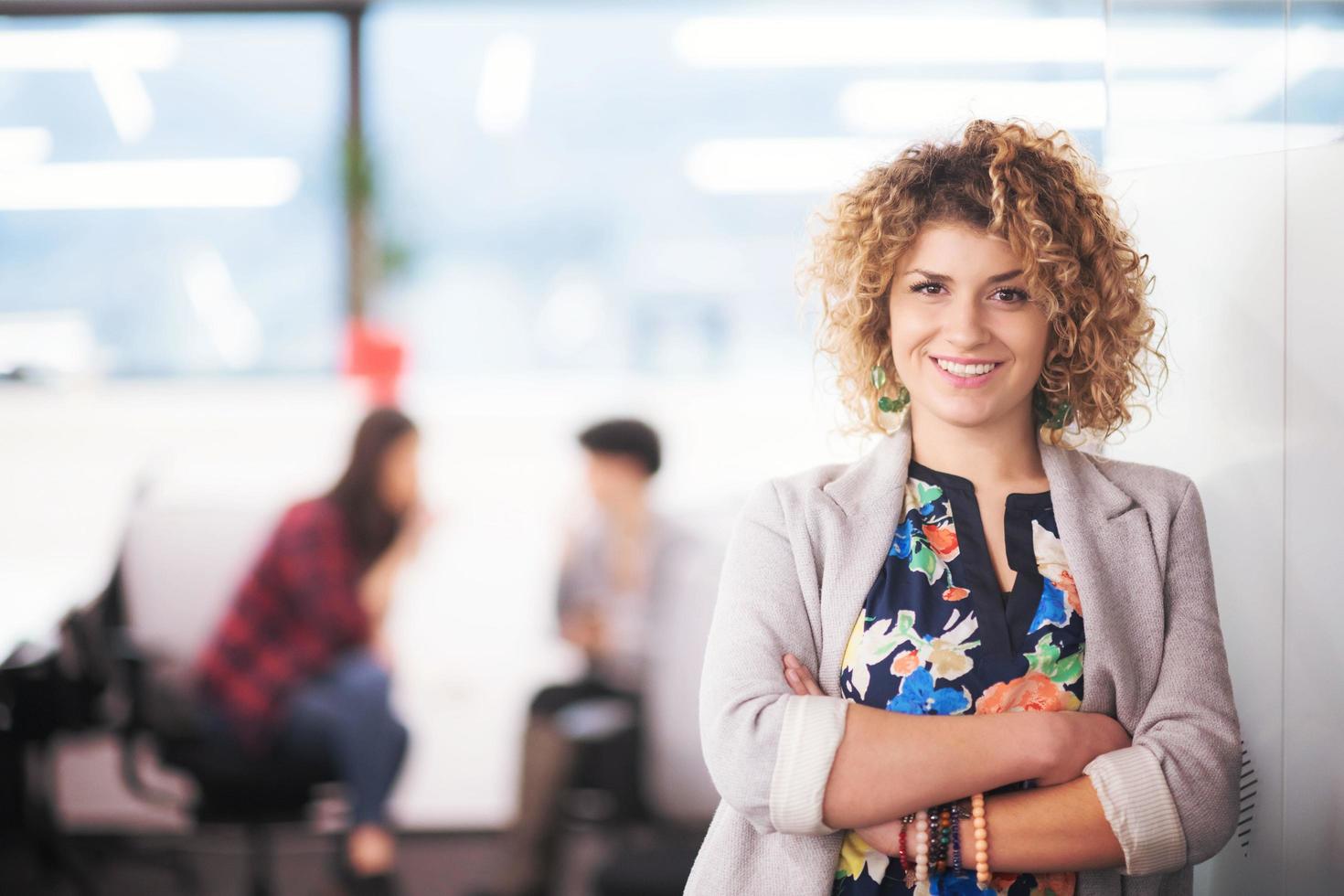 Portrait of successful female software developer photo