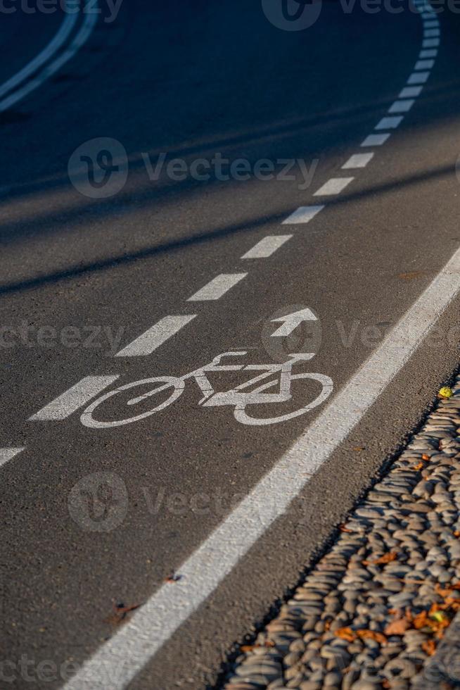 Road with cycle path photo