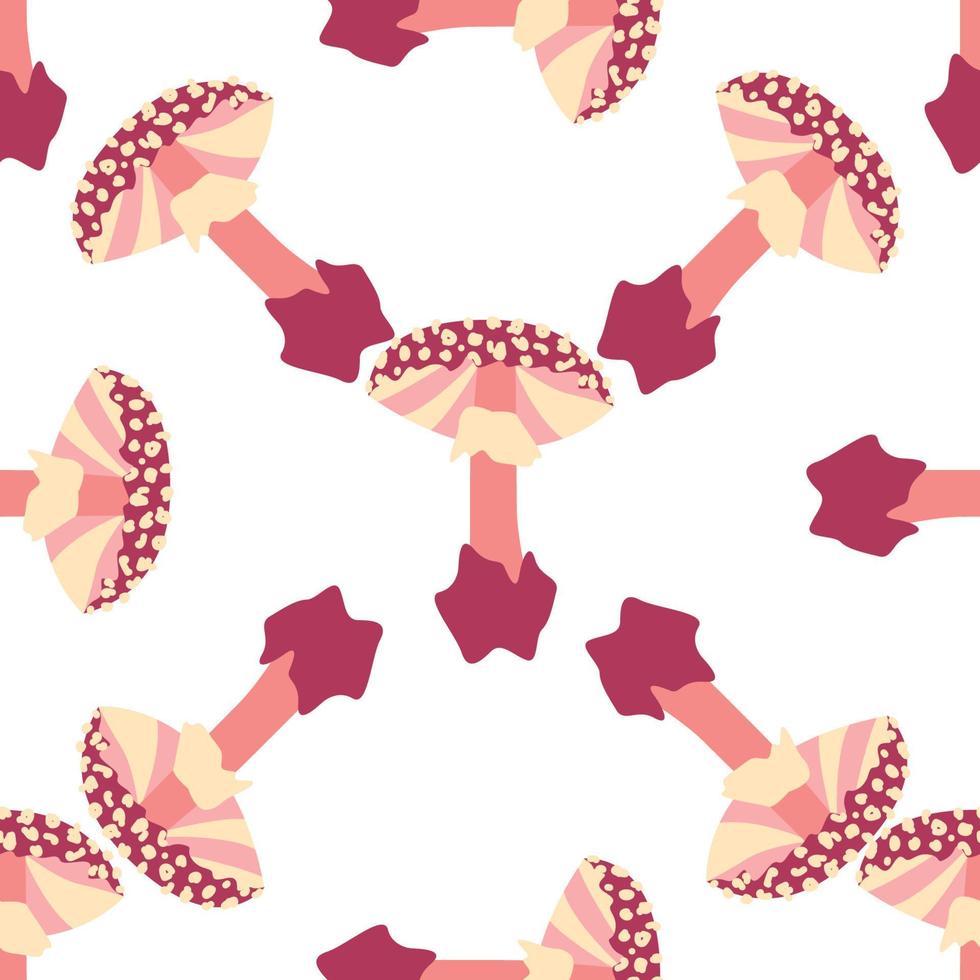 Magic mushrooms seamless pattern. Psychedelic hallucination. 60s hippie colorful art. Vintage psychedelic textile, fabric, wrapping, wallpaper. vector