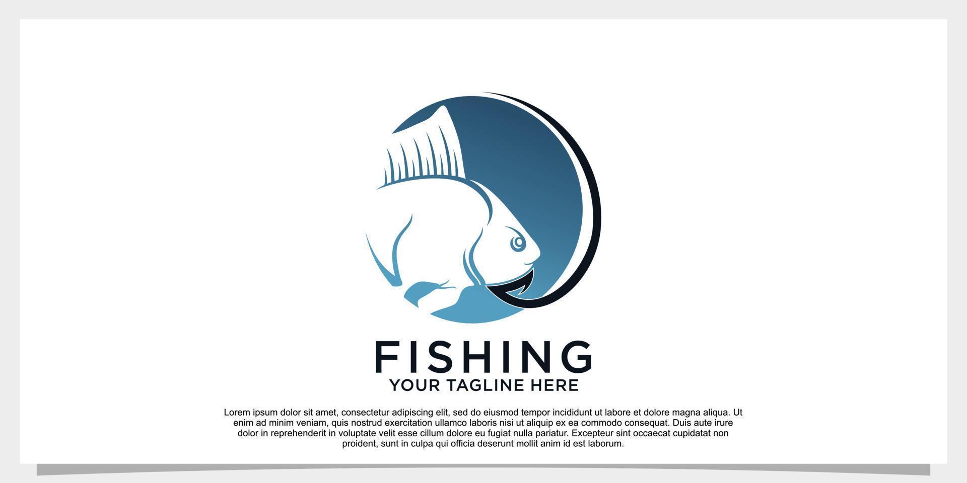 Fish logo design simple concept unique Premium Vector