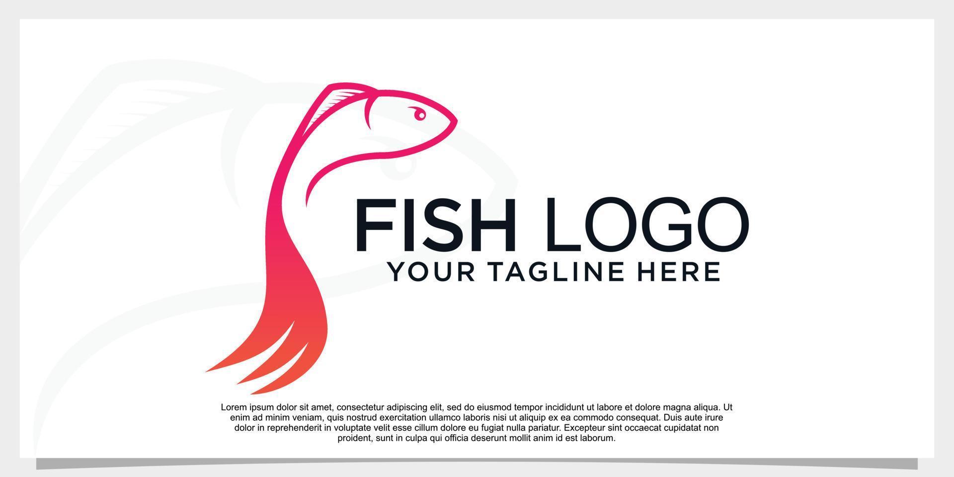 Fish logo design simple concept unique Premium Vector