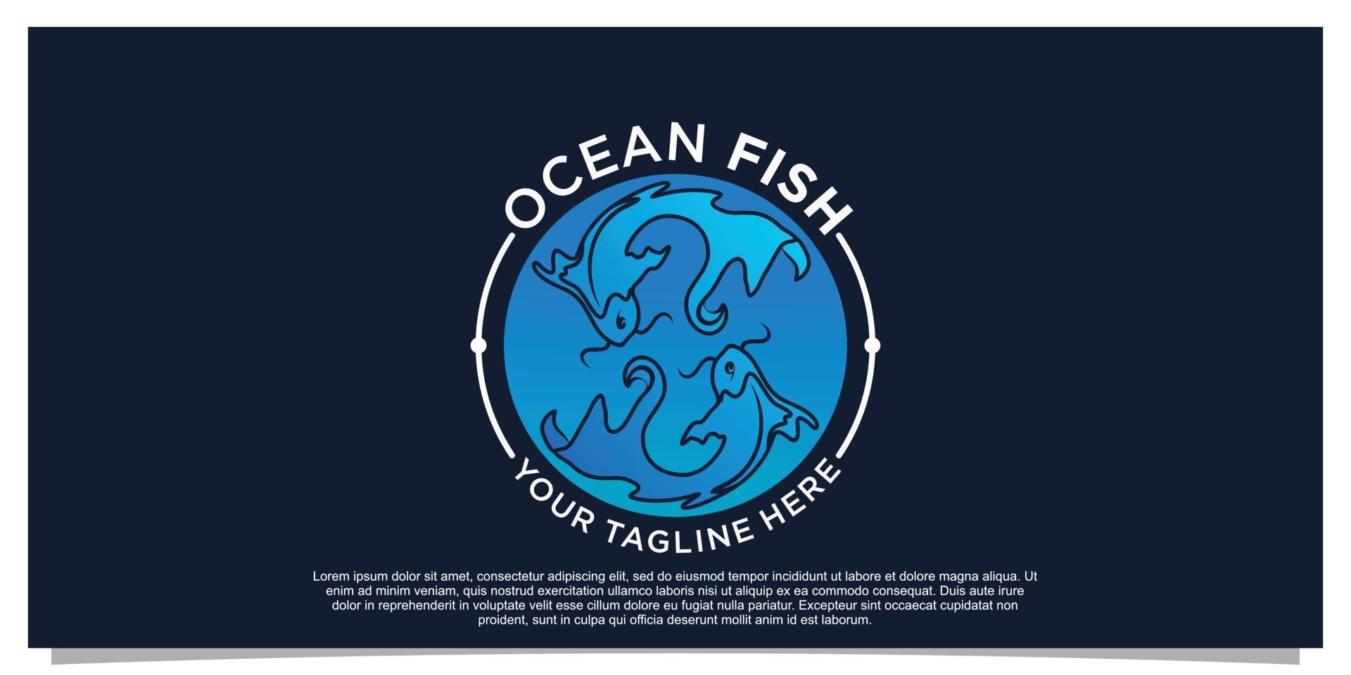 Fish logo design simple concept unique Premium Vector