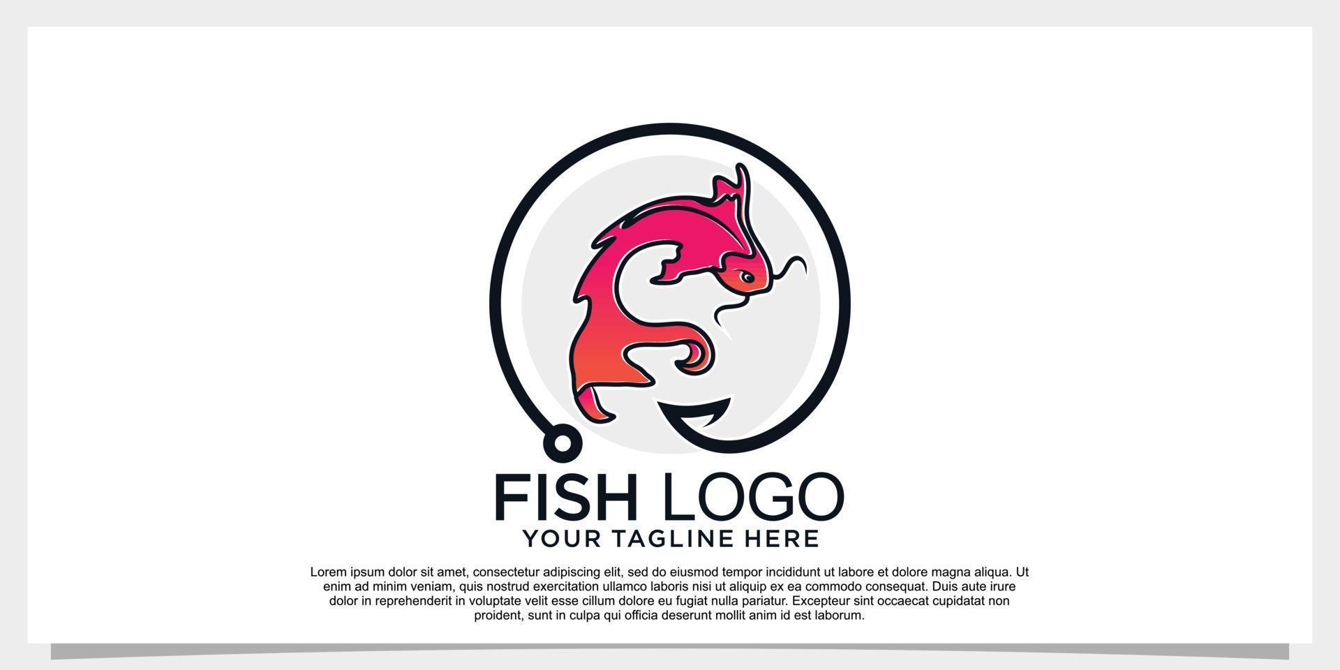 Fish logo design simple concept unique Premium Vector