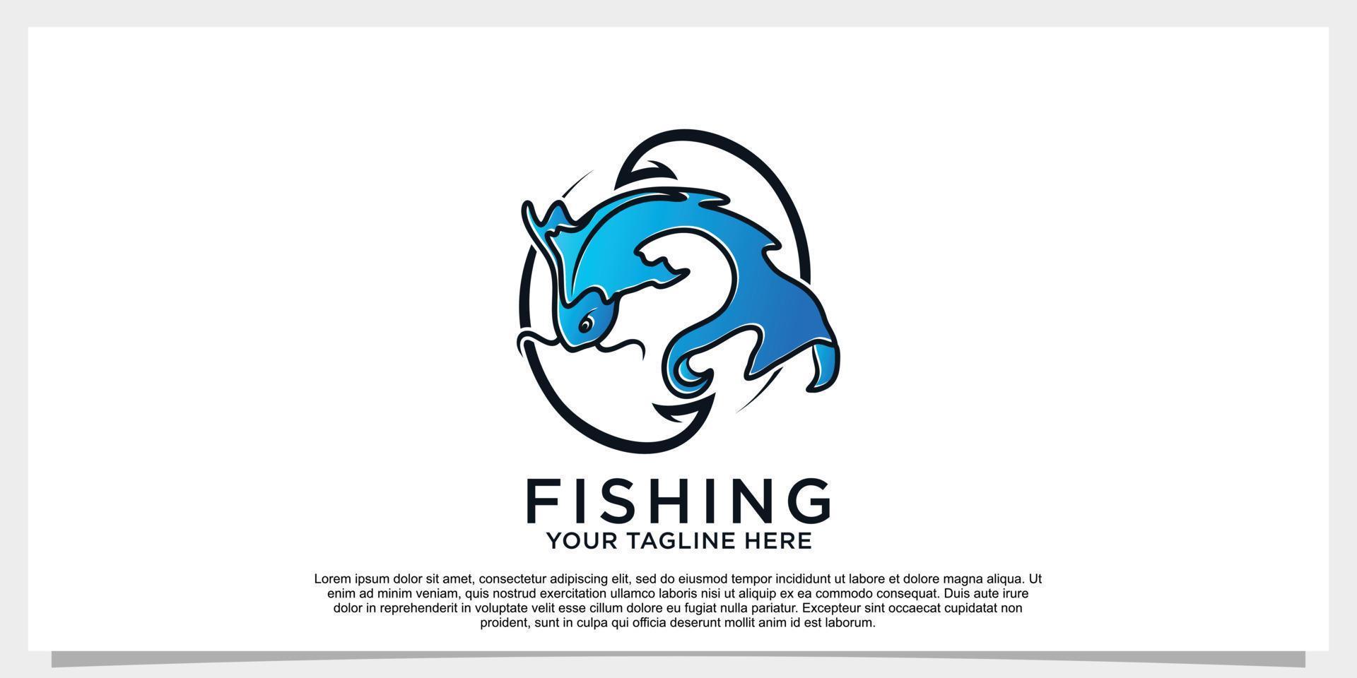 Fish logo design simple concept unique Premium Vector