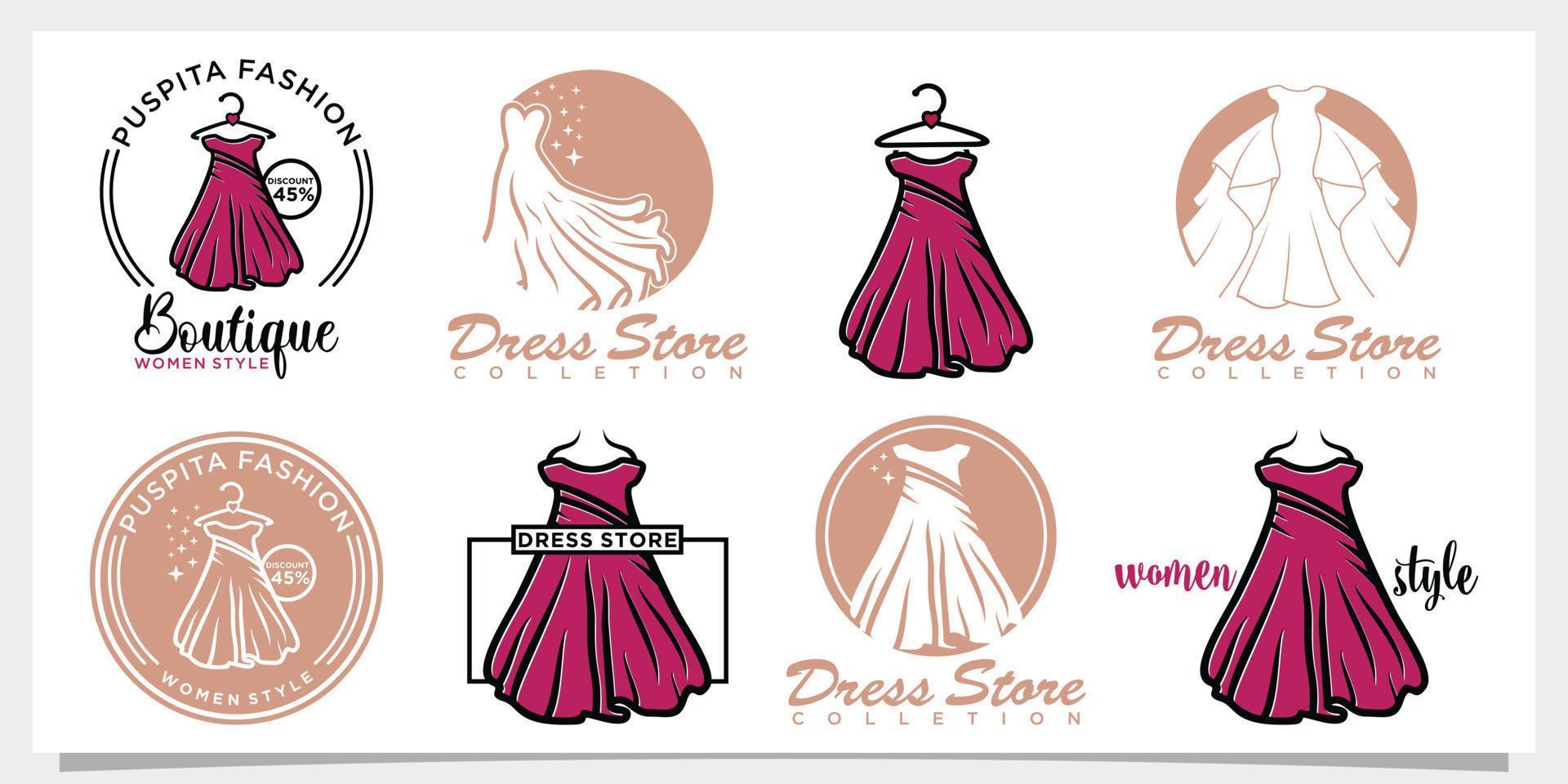 Fashion boutique logo and store logo label emblem Premium Vector